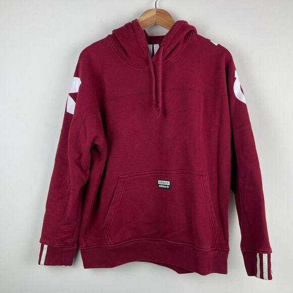 adidas red Vocal RYV Blocked Pullover Unisex Hoodie - Size S - Picture 2 of 9